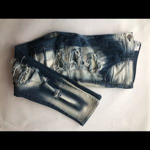 Golden denim jeans